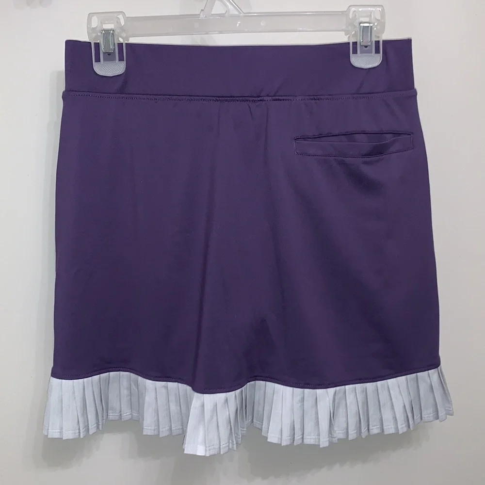 Pebble Beach 2 Pc Golf Top and Skort Abstract Floral Print Purple Gray S - Picture 7 of 11